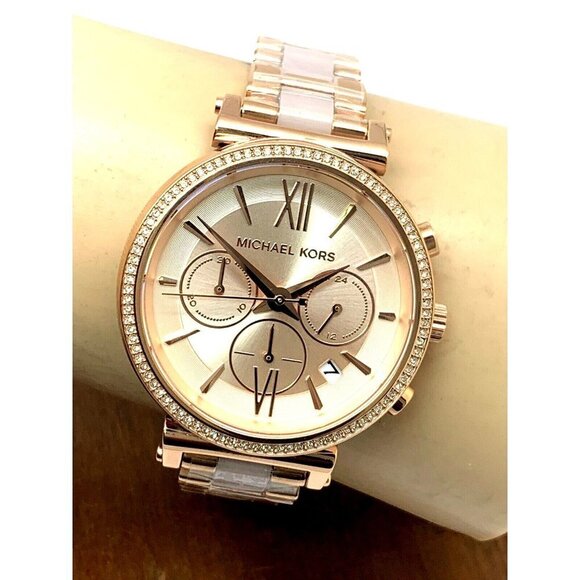 Michael Kors Women's Watch MK6560 Sofie Quartz Chronograph 39mm Rose Gol… - Picture 10 of 13
